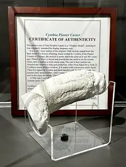 A plaster cast of Jimi Hendrix's penis