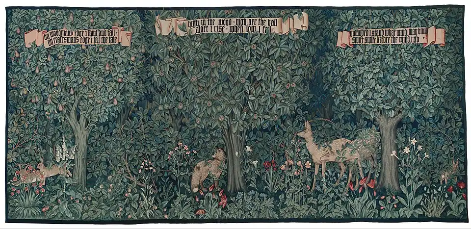 "Greenery" tapestry by John Henry Dearle for Morris and Co. (1890) (Museum of Fine Arts, Boston)