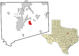 Location in Johnson County and the U.S. state of Texas