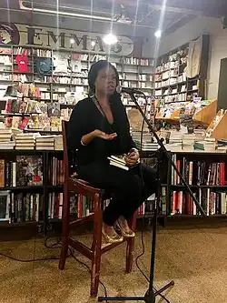 Elizabeth at Red Emma's book store in Baltimore