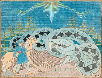 Lemminkäinen and the Great Snake, Joseph Alanen, 1919–1920