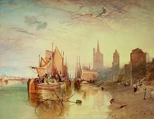Cologne, the Arrival of a Packet Boat in the Evening by Turner, 1826