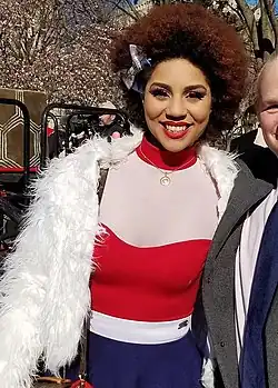 Joy Villa at the "Spirit of America" rally in 2017
