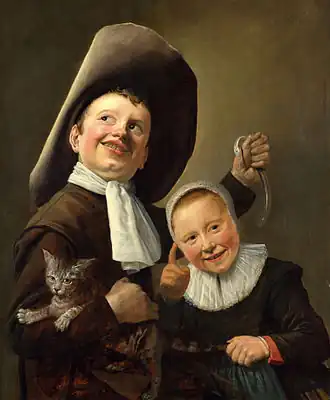 Judith Leyster, A Boy and a Girl with a Cat and an Eel, c. 1635