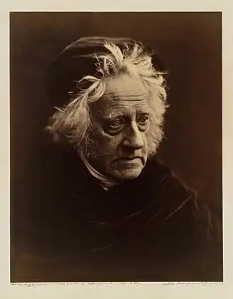 Image 10 John Herschel Photograph: Julia Margaret Cameron; restoration: Adam Cuerden John Herschel was an English mathematician, astronomer, chemist, inventor, and experimental photographer. He named seven moons of Saturn and four moons of Uranus, invented the cyanotype and actinometer, and wrote extensively on topics including meteorology, physical geography and the telescope. More selected pictures