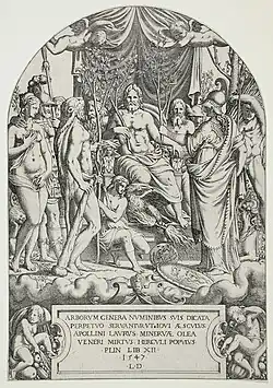 Jupiter, etching dated 1547 and signed "L.D.", after Luca Penni