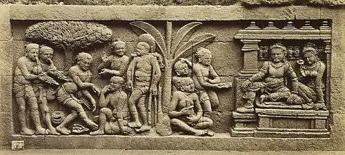 Mouth organs depicted at Borobudur, 9th century C.E.