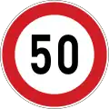 Maximum speed limit (50km/h)