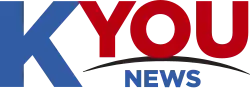 A large blue K next to a smaller red "YOU" with a curved underline in black under it. The word "NEWS" is under the underline.