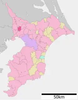 Location of Kamagaya in Chiba Prefecture
