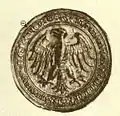 Imperial eagle in a seal used by Charles IV in 1349