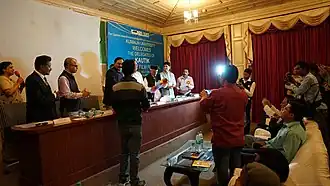 FTII director Bhupendra Kainthola, festival director Rajesh Shah, et al., at the launch of KSFF.