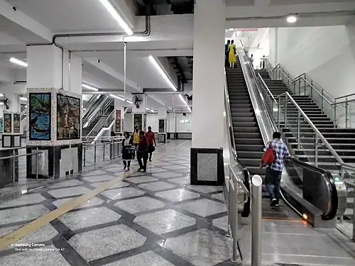 Kavi Subhash metro stationinterchange as seen from Orange Line Complex