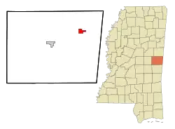 Location in Kemper county and Mississippi