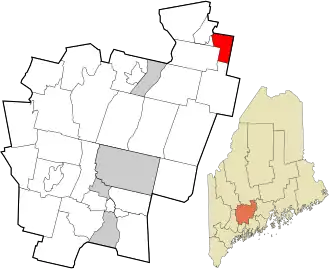 Location in Kennebec County and the state of Maine.