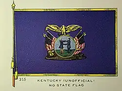 Flag of the Kentucky State Guard. The flag is referred to as the unofficial state flag in this 1917 flag book.