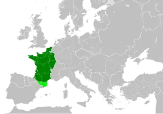 The Kingdom of France in 1000 C.E