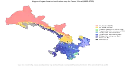 Köppen–Geiger climate classification map at 1-km resolution for Gansu (China) for 1991–2020