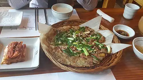 Korean kongbiji jeon, soy pulp pancakes