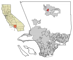 Location of Quartz Hill in Los Angeles County, California