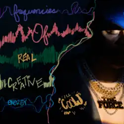 The cover features LL Cool J with his eyes closed in the shadows on the right side, wearing gold chains around his neck, one of them being the album's title. The acronym of the title is spelled out on the left, colored in purple, red, yellow, green and blue respectively. The artist's name appears in between "Energy" and the album title, colored in yellow.