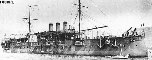 Foudre, the first seaplane carrier circa 1914.