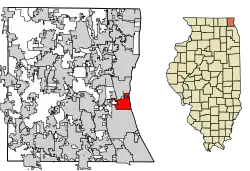 Location of Lake Bluff in Lake County, Illinois.