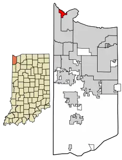 Location of Whiting in Lake County, Indiana.
