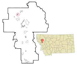 Location of Dayton, Montana