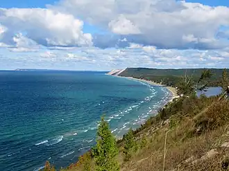 Sleeping Bear Dunes from the Empire Bluffs Trail near Empire, Michigan
