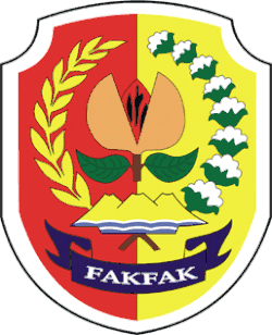 Former emblem of Fakfak Regency (1975–2008). By the suggestion of traditional leaders, the nutmeg fruit are reversed.[62]