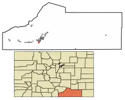 Location of Starkville in Las Animas County, Colorado.
