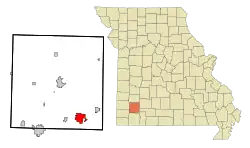 Location of Aurora, Missouri