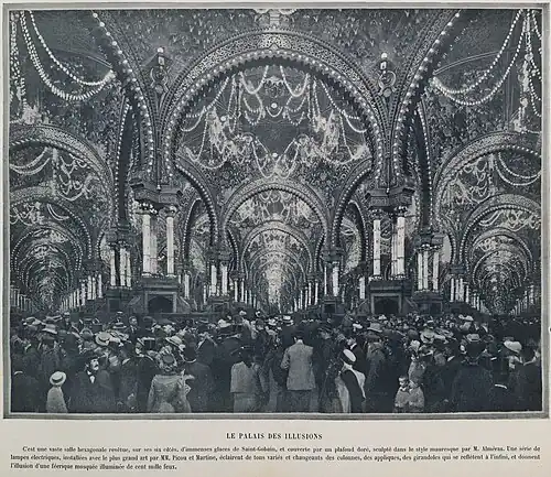 The Palais des Illusions created a show of optical illusions with mirrors and lighting effects.