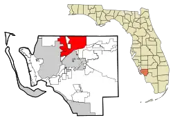 Location in Lee County and the state of Florida