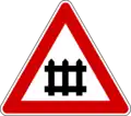 Level crossing with barriers ahead