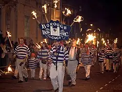 Bonfire Night celebrations in Lewes, Sussex on 5 November
