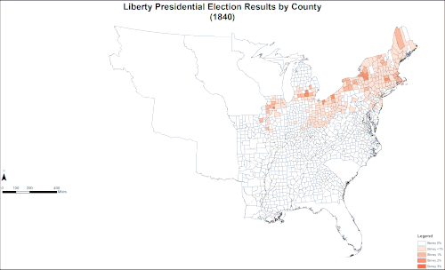 Map of Liberty presidential election results by county