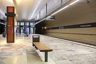 Light rail underground station at Haukeland