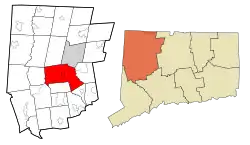 Litchfield's location within Litchfield County and Connecticut