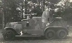 Lithuanian armoured car type Landsverk with Columns of Gediminas 1933.
