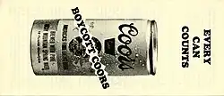 An image of a pamphlet used by the Local 366 Union during the Coors Boycott