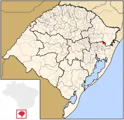 Location in the state of Rio Grande do Sul and Brazil