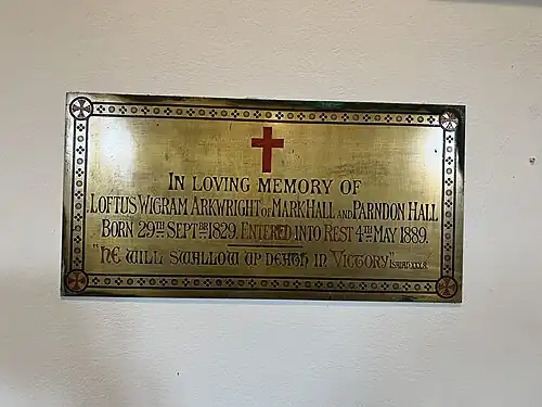 Loftus Arkwright monument.
