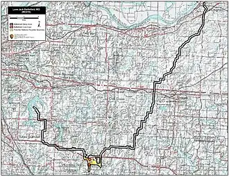 Map of Lone Jack Battlefield core and study areas by the American Battlefield Protection Program