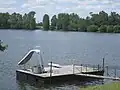 Long Lake in Caldwell Parish; a landowner builds a pier with slide and diving board.