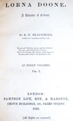 Image of the title page of the 1869 first edition