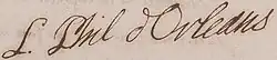 Louis Philippe I's signature