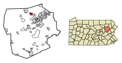 Location of Dallas in Luzerne County, Pennsylvania.