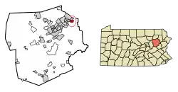 Location of Dupont in Luzerne County, Pennsylvania.